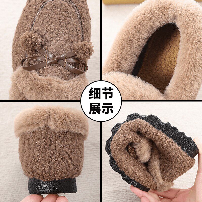 秋冬季加厚豆豆鞋冬季加绒软底老北京布鞋女毛毛鞋子防滑轻便室内,淘宝优惠券,粉丝福利购,淘宝优惠卷