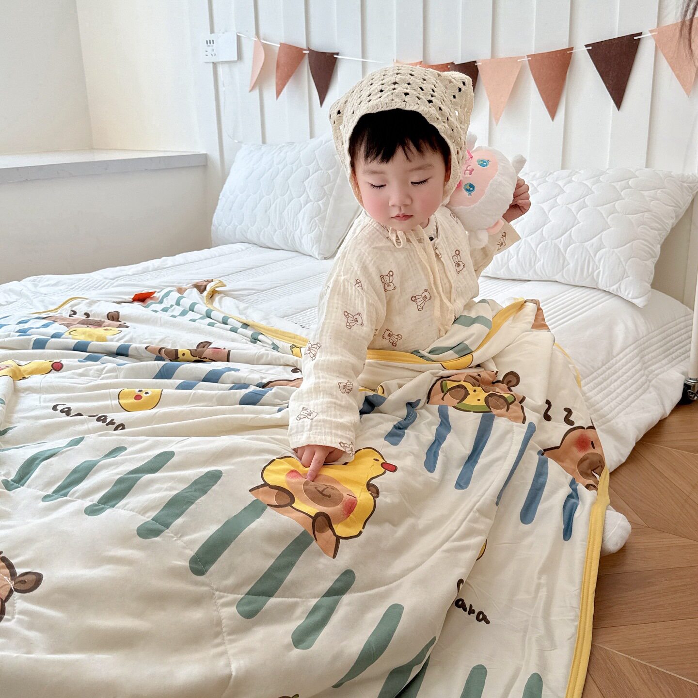 2025夏季A类针织棉夏凉被小清新卡通双面针织棉空调被子被芯夏被