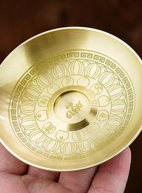 黄铜香插香座线香香插家用供奉用品插香底座九孔香插全铜禅意香盘