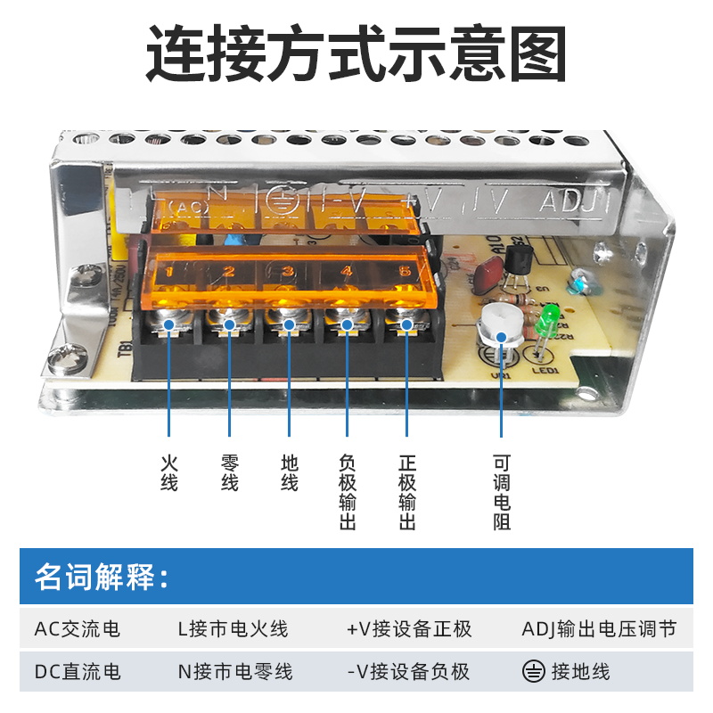 380V转DC24V开关电源35W50w60W100w350w直流输出12v24v三相电输入 - 图2