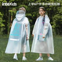 Child raincoat student male and female waterproof full body 2023 new boy with school bag position CUHK special for school special