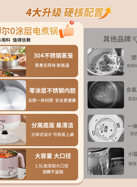 多功能蒸煮电煮锅学生宿舍小火锅