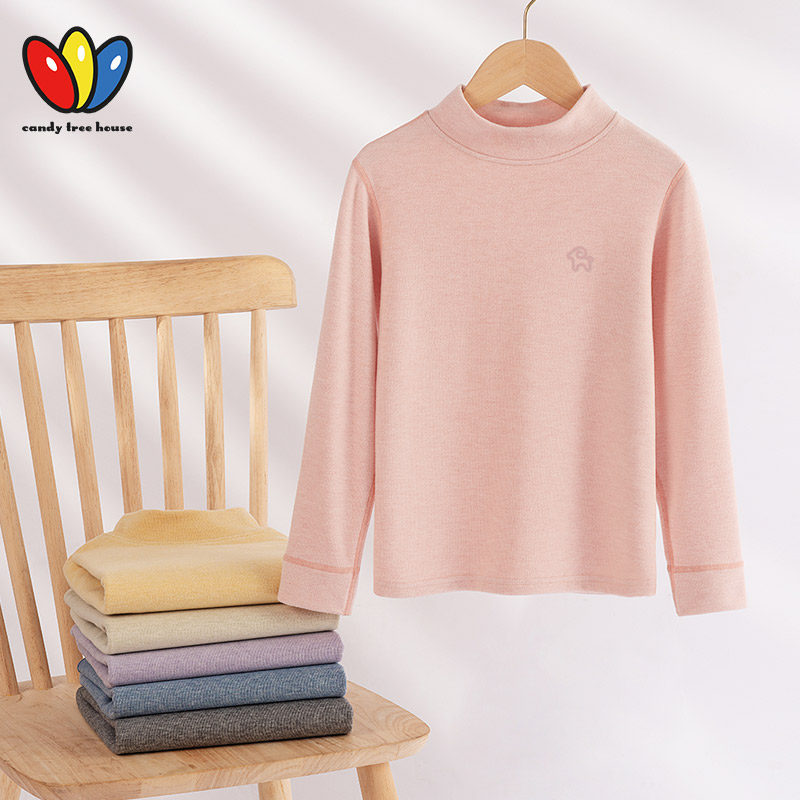 德绒女童半高领打底衫单件上衣秋季儿童保暖衣无骨贴身女大童秋衣,淘宝优惠券,粉丝福利购,淘宝优惠卷