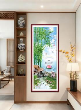 竖版泰山日出东方实木山水画客厅玄关挂画字画东墙装饰国画靠山图