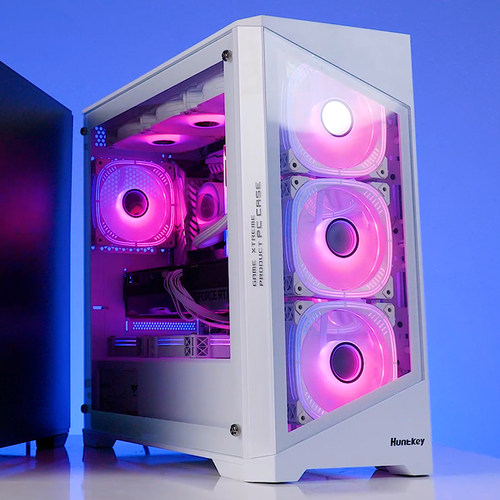 航嘉机箱GX760S/G63战戟电脑台式机侧透明白色海景房360水冷matx - 图2