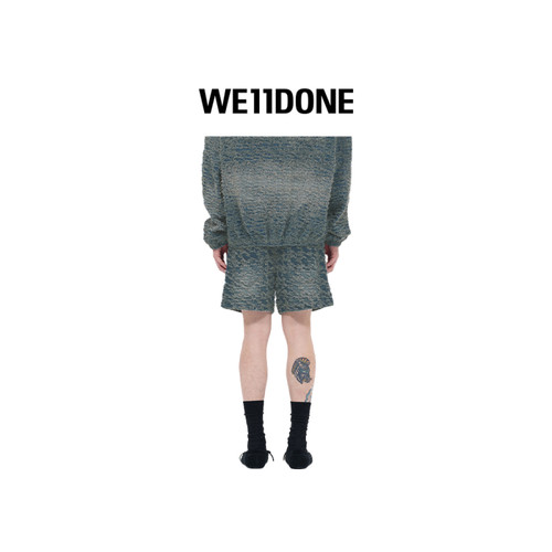 WE11DONE男士脱线牛仔短裤 - 图1