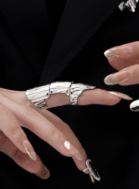 原创板甲系列关节戒小众设计感高级戒指机械风开口盔甲戒