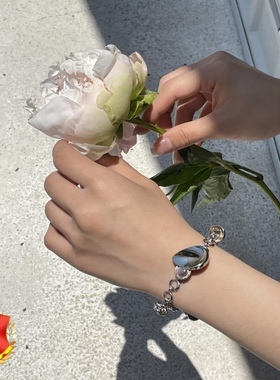 《好运银叶》紫色猫眼石手链玫瑰材质升级不掉色