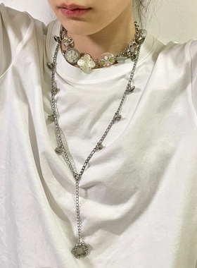 《水晶月桂》粉绿透明清新宝石 复古感设计项