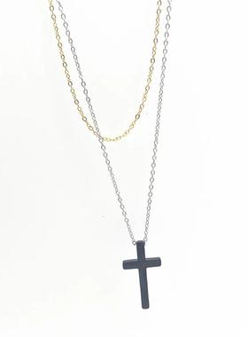 韩剧与恶魔有约郑九元宋江同款十字架吊坠双层项链首饰