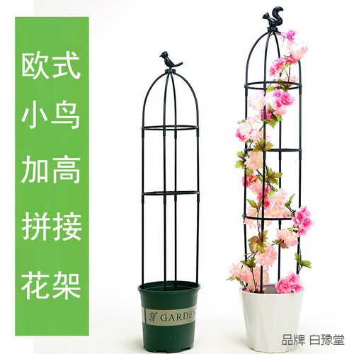 园艺藤本月季爬藤支撑架玫瑰盆栽花架 植物U型爬藤架支架支柱 - 图0