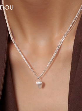 阿吉豆AJIDOU叠戴爱心项链锁骨链