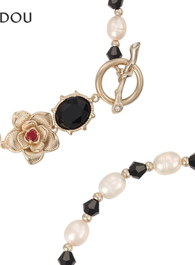 阿吉豆AJIDOU夜莺与玫瑰系列时尚女款淡水珍珠手链首饰气质配饰
