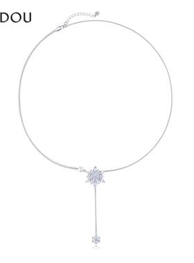 AJIDOU阿吉豆项链女款絮雪翩庭系列锁骨链短颈链