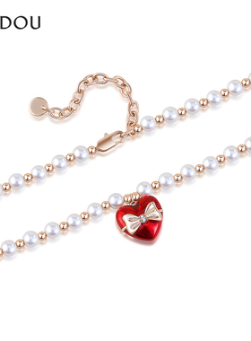AJIDOU阿吉豆缤纷岁末系列蝴蝶爱心仿珍珠项链