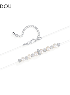 阿吉豆AJIDOU项链女款时尚珍珠短链轻奢感百搭锁骨链闪耀珍珠吊坠