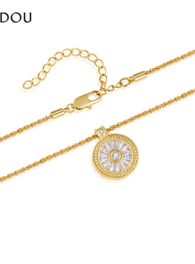阿吉豆AJIDOU项链女款八芒星罗盘吊坠轻奢高级感太阳花颈链锁骨链