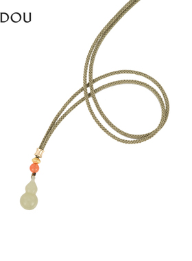 阿吉豆AJIDOU新中式系列葫芦项链女和田玉吊坠寓意吉祥国风