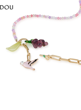 阿吉豆AJIDOU项链琉璃水晶吊坠