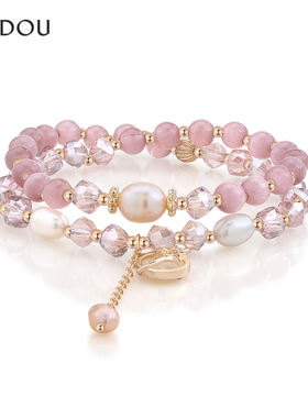 阿吉豆AJIDOU手链猫眼石叠戴手串