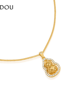 阿吉豆AJIDOU项链女S925银葫芦镂空吊坠新中式国风颈链精致锁骨链