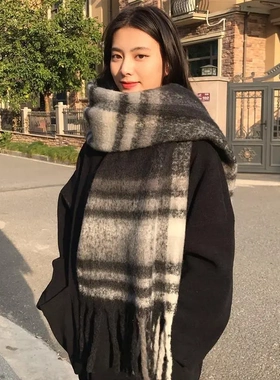 2025小众围巾冬季女格子围脖