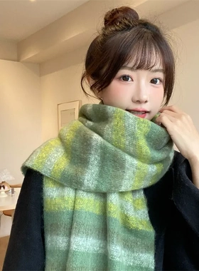2025秋冬格子围巾女士保暖