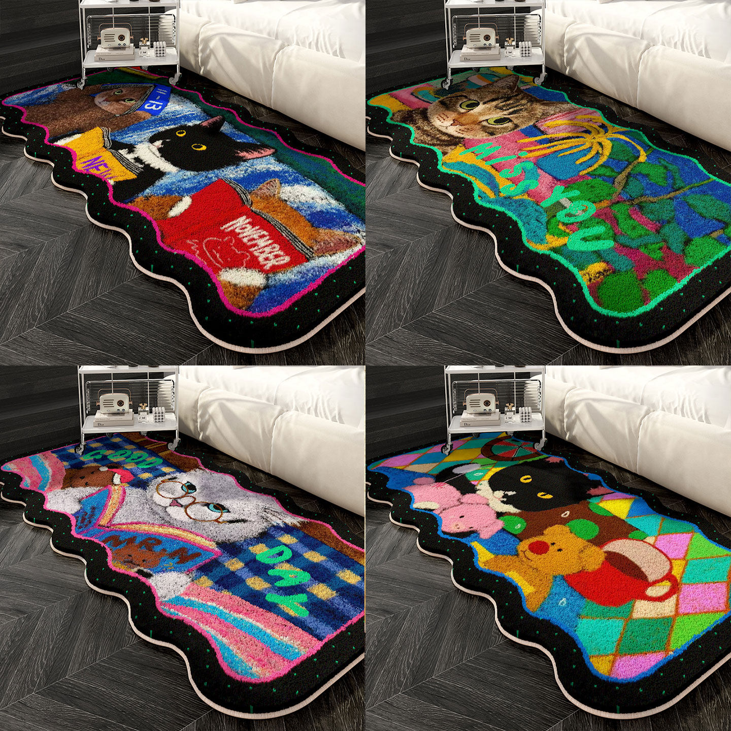 床边柔软羊绒地毯加厚保暖防摔床尾脚垫客厅飘窗垫卡通可定制地垫,淘宝优惠券,粉丝福利购,淘宝优惠卷
