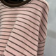 Striped pink bottoming shirt for women autumn and winter mid-length top