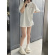 ເສື້ອຍືດແຂນສັ້ນຂອງແມ່ຍິງ Summer Plus Size ສີຂາວ