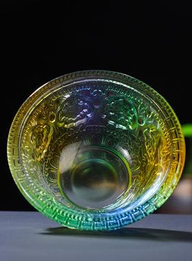 供水杯供佛杯佛前家用供奉摆件彩色吉祥供水碗圣水净水杯琉璃供杯