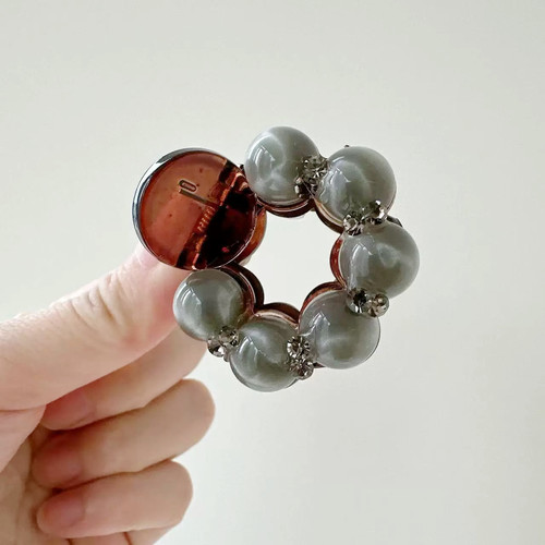 2025新款高级感镶钻雏菊花朵发夹高马尾丸子头后脑勺半扎发抓夹女 - 图2