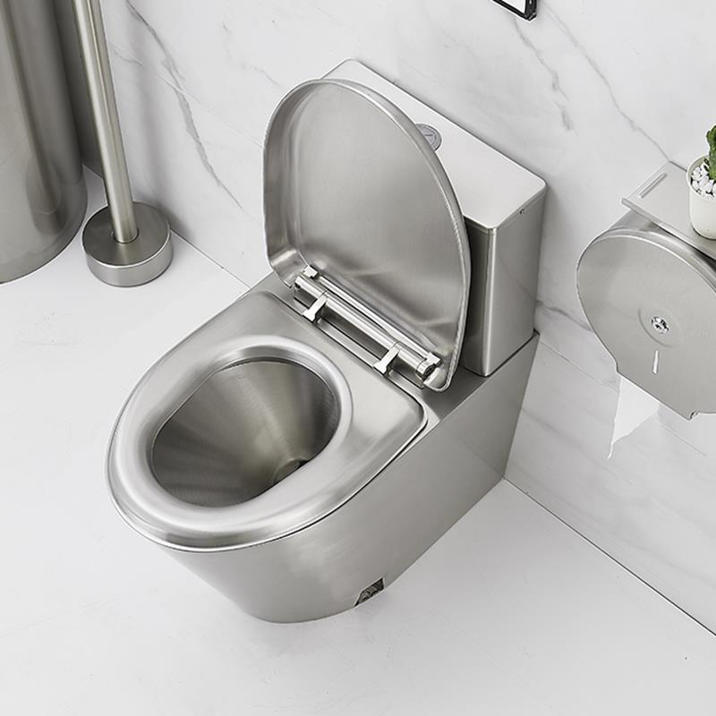 304不锈钢抽水马桶家用卫生间厕所坐便器防冻裂小户型座便器防臭 - 图0