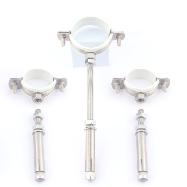 Stainless steel 304 extended expansion clamp pvc drain pipe fixing pipe clamp ceiling pipe bracket clamp water pipe clamp code
