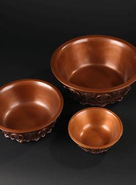 大仕缘 紫铜仿古聚宝盆工艺品家居招财摆件仿古乔迁开业礼品