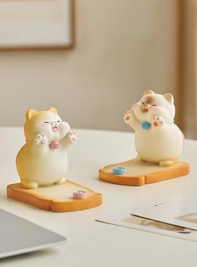 莫生气猫咪手机支架可爱情绪稳定不焦虑工位解压摆件治愈女生礼物