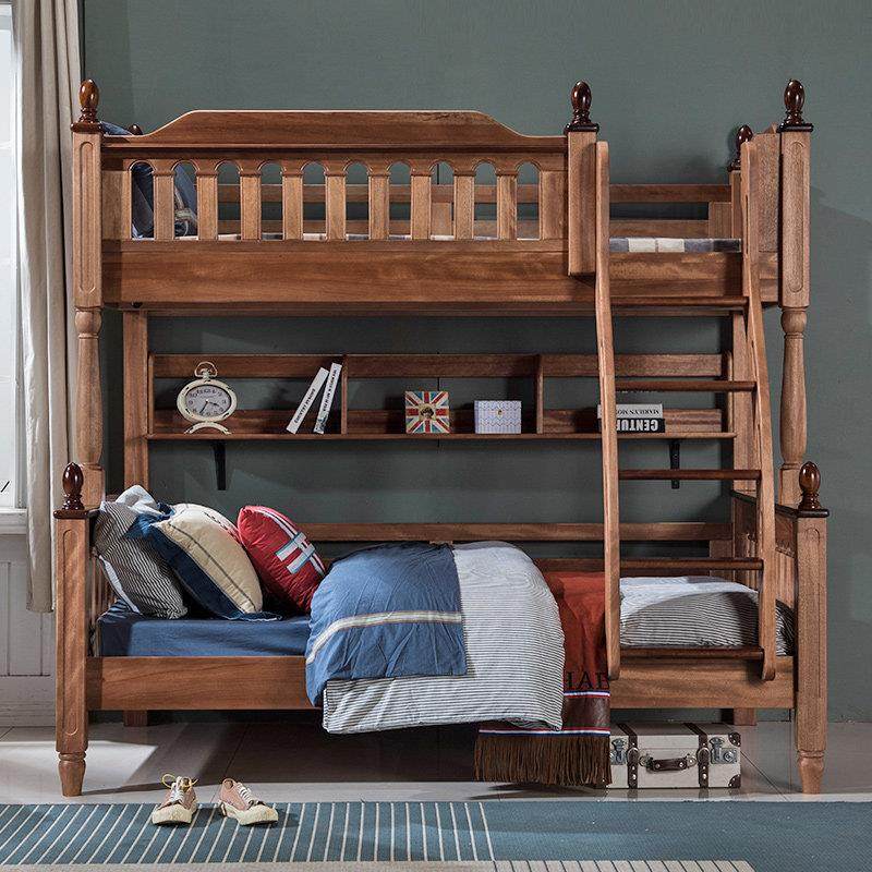 金多喜中式上下床小户型高低床中古风上下铺实木双层床儿童子母床,淘宝优惠券,粉丝福利购,淘宝优惠卷