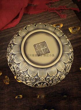 超大号实心纯黄铜金钱元宝聚宝盆铜摆件中式客厅办公室店铺存钱罐