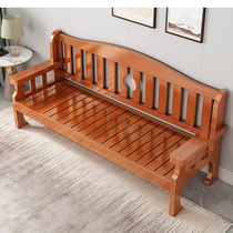 Solid wood sofa Modern minimalist small family Type of wooden trio Portfolios Countryside New Chinese Living Room Full Solid Wood Benches