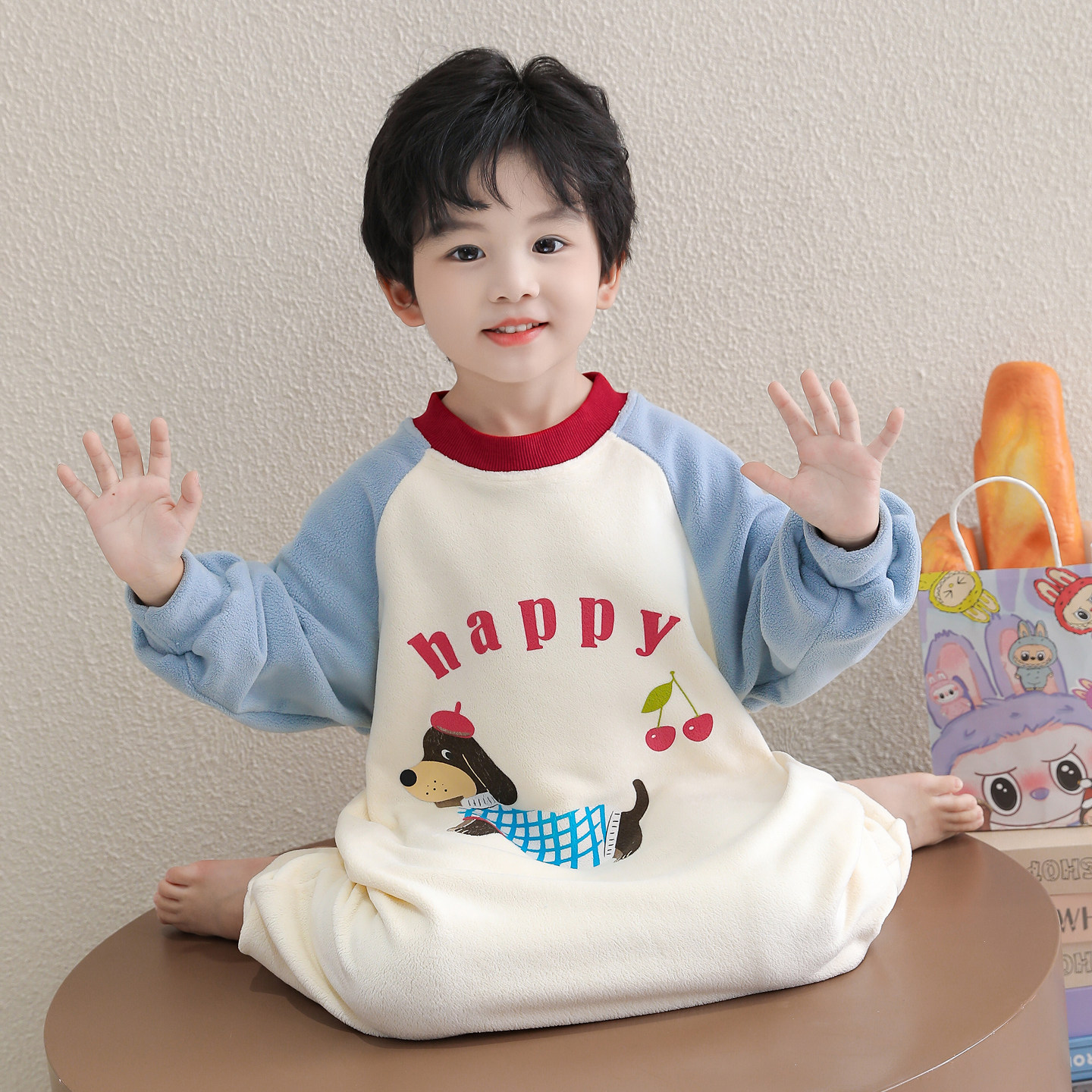 男童睡衣2025新款秋冬男宝宝法兰绒连体家居服睡袋珊瑚绒保暖休闲,淘宝优惠券,粉丝福利购,淘宝优惠卷