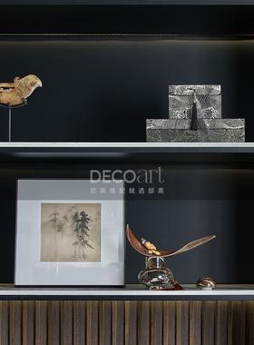 邸高新中式别墅样板房客厅沙发边柜摆件 6套场景组合软装设计搭配