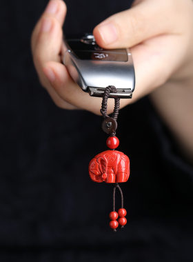 朱砂小象吊坠项链吉祥如意本命年