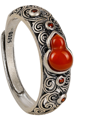 天然南红玛瑙戒指女式小众宝石款