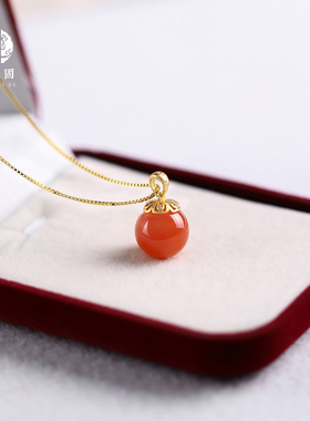 轻奢高级感南红吊坠新年锁骨链
