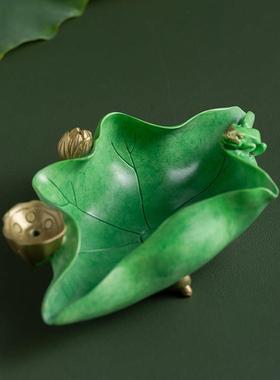 铜之美 黄铜烟灰缸摆件家用办公室工艺饰品轻奢高档创意个性潮流