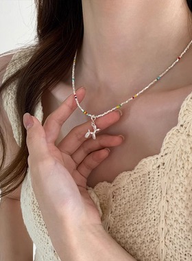 多巴胺彩色串珠项链女款2025新款