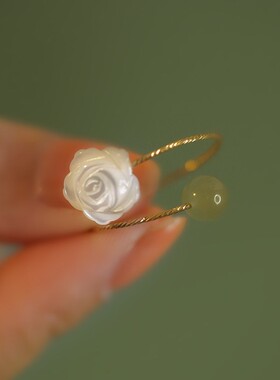 个性玫瑰花朵开口戒指女小众设计