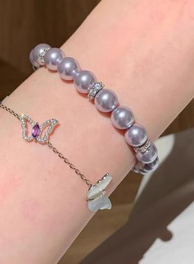 韩式简约风巨好看的蝴蝶手链女款