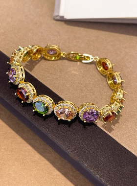 多巴胺彩色珍珠手链女款轻奢百搭