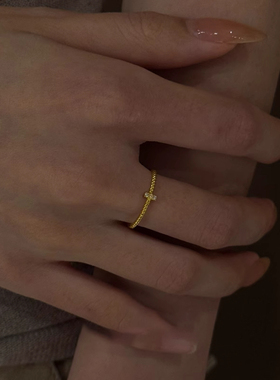 中古戒指韩风时尚小众双层玫瑰金